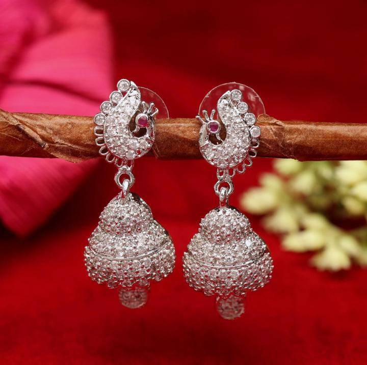 Anti tarnisha ad silver jumkha earrings 1294 Wholesale costume jewellery in Delhi